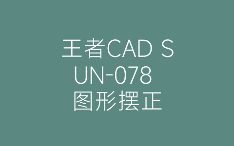 王者CAD SUN-078 图形摆正-博士钣金 - www.bsbanjin.com