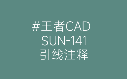 #王者CAD SUN-141引线注释-博士钣金 - www.bsbanjin.com