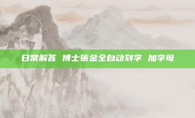 日常解答 博士钣金全自动刻字 加字母